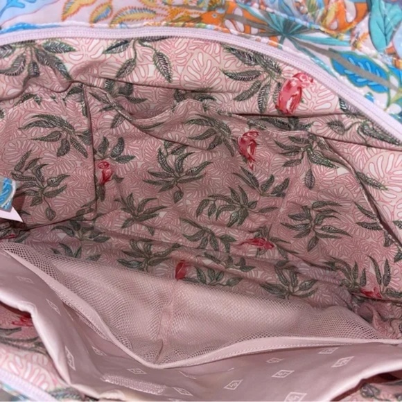 Vera Bradley Rain Forest Canopy Iconic Large Quilted Travel Commuter Tote Bag - Picture 3 of 12